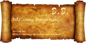 Décsey Dorottya névjegykártya